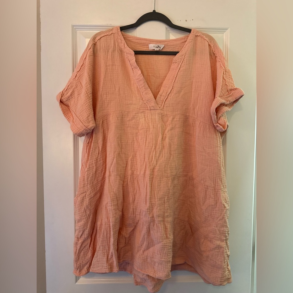 Peachy gauze dress